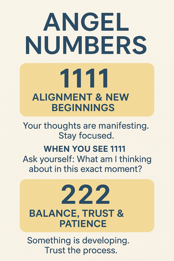 Angel Numbers 1111 and 222
